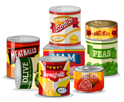 Illustration of canned food for Mt. Joy tour giveaway entry
